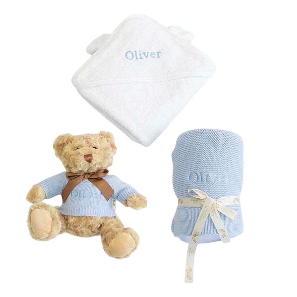 The Baby Gifting Company - Welcome Little One Gift Set - Blue - 3 Pcs