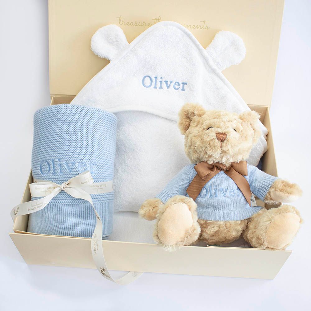 The Baby Gifting Company - Welcome Little One Gift Set - Blue - 3 Pcs