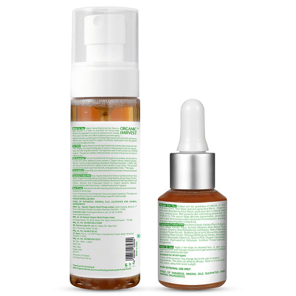 Organic Harvest - Brightening Face Toner With Kakadu Plum Serum - 100ml