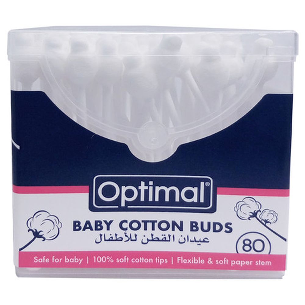 Optimal - Soft-Tip Baby Safety Cotton Buds - 80 Pcs