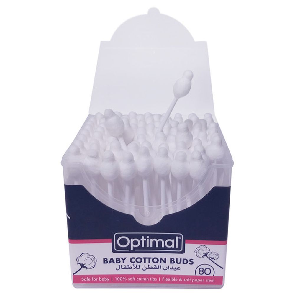 Optimal - Soft-Tip Baby Safety Cotton Buds - 80 Pcs