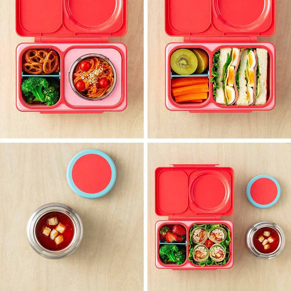 OmieBox - OmieLife Up Bento Box With Thermos And Ice Pack - Cherry Pink