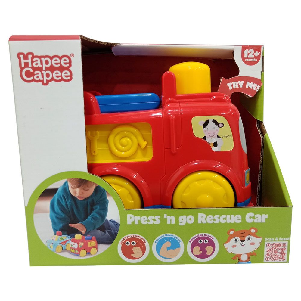 HapeeCapee - Press N Go Rescue Car - Style May Vary - 1 pc