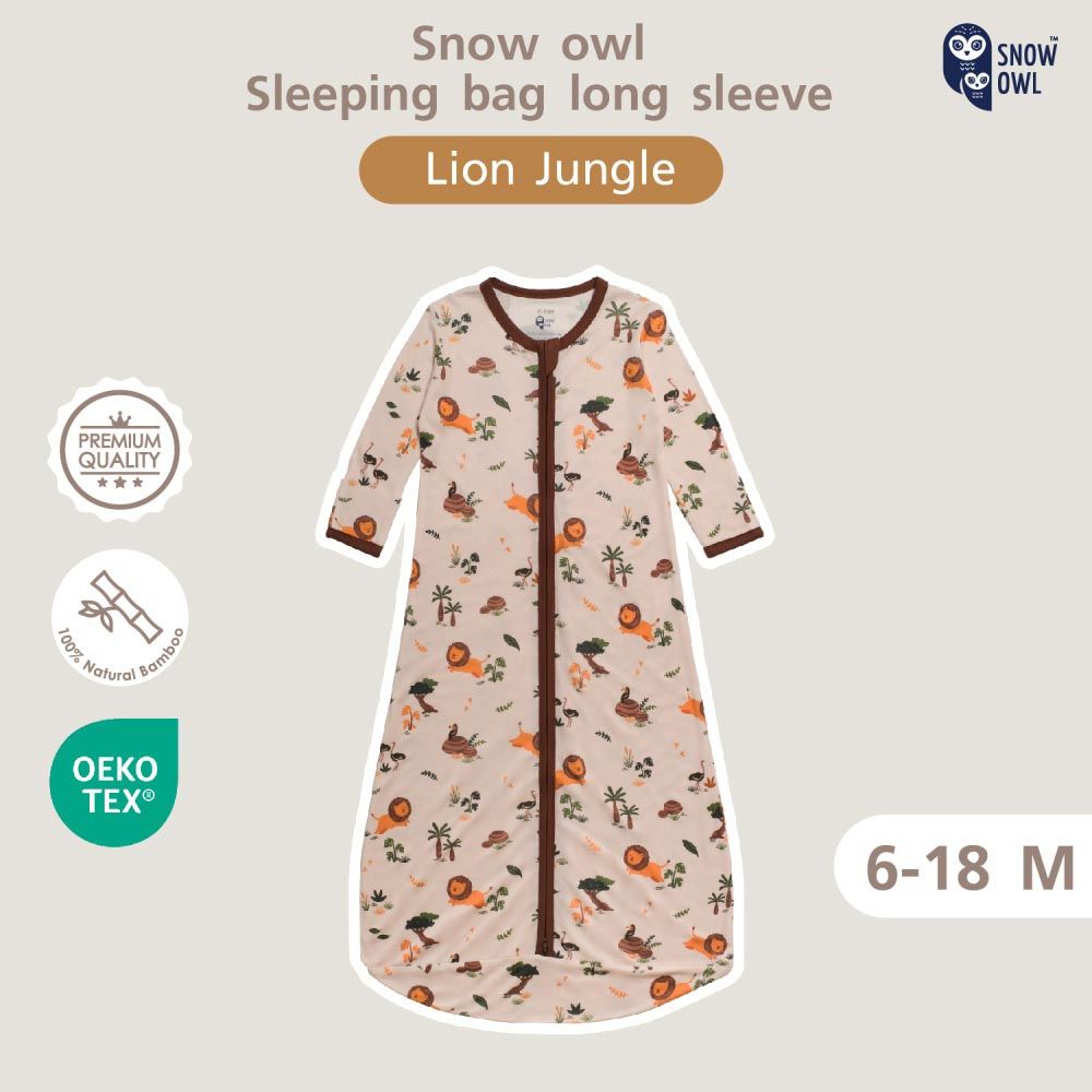 Snow Owl - Long Sleeve Sleeping Bag - Lion Jungle