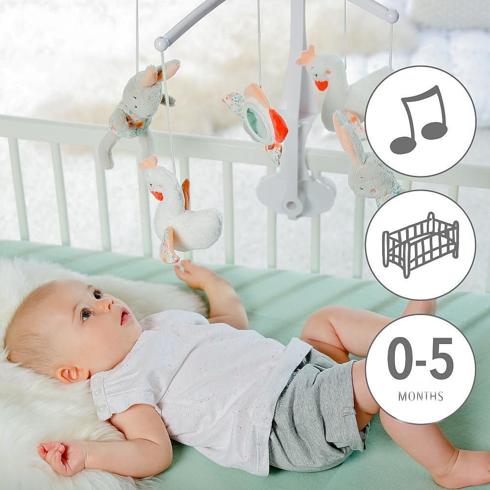 A Thousand & One Cuddles - Mobile Baby Musical Crib - Swan