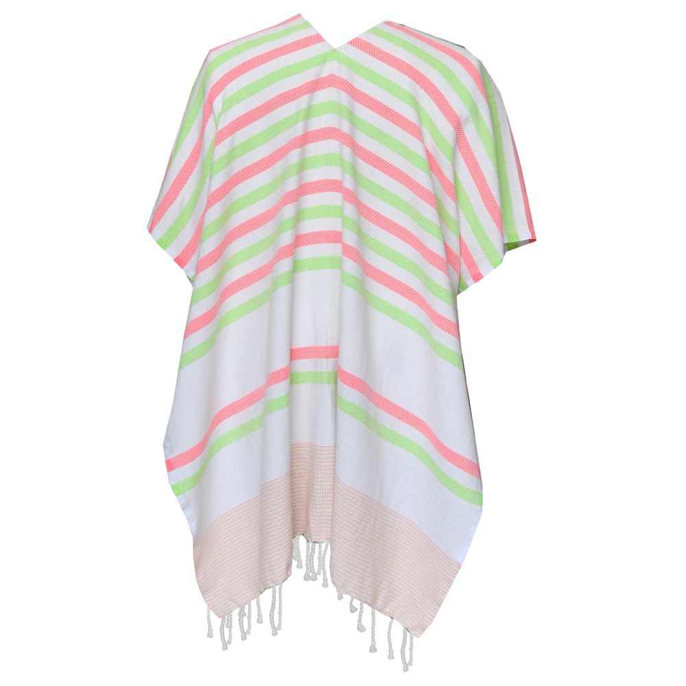 Hammam Corner - 100% Recycled Cotton Wave lux Beach Poncho - Granny Pink