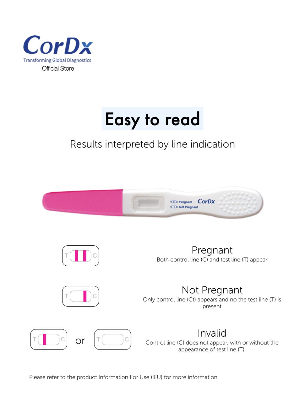 Cordx - Midstream FDA Approved - 1 Pregnancy Test