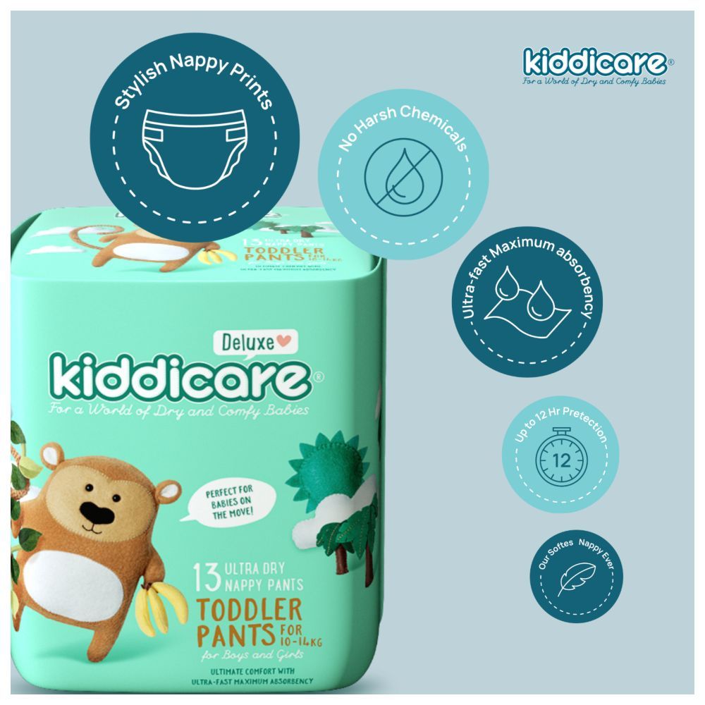 Kiddicare - Toddler Nappy Pants - Size 4 - 10-14kg - Pack of 13