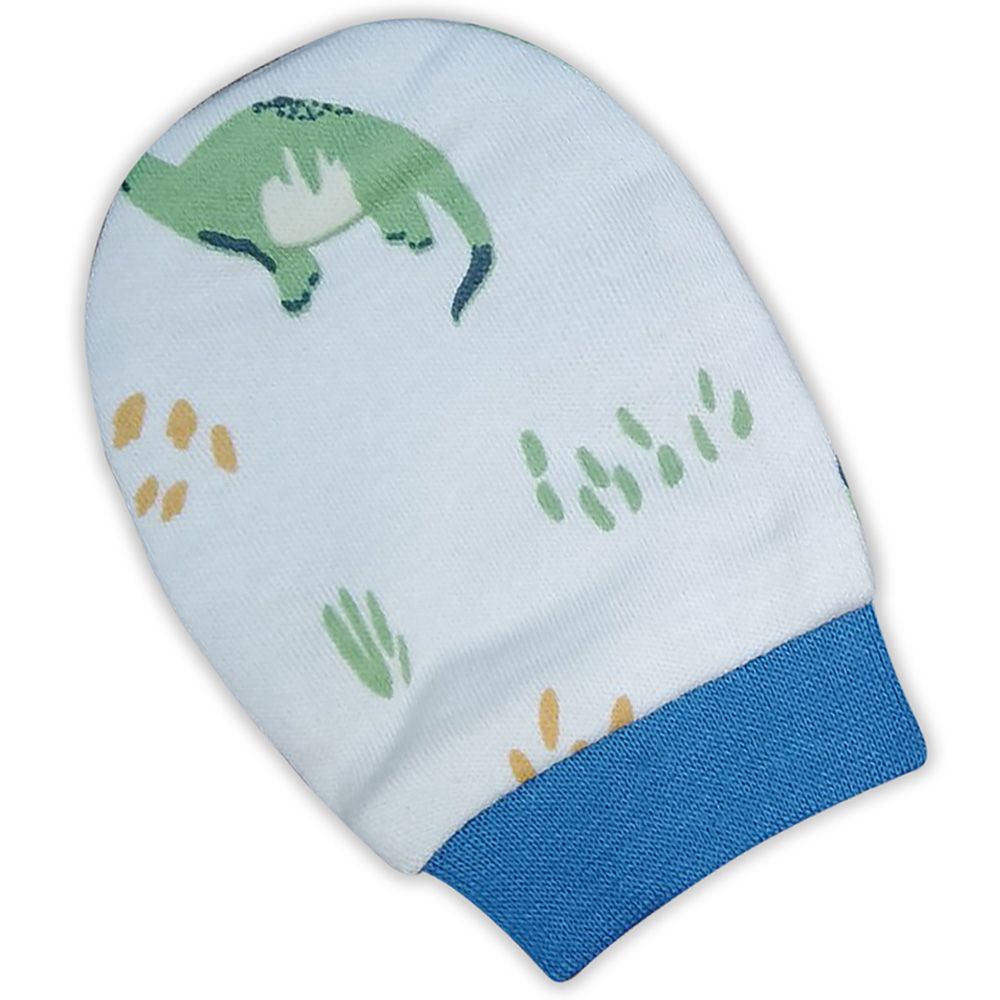 Smart Baby - Baby Boy Printed Mittens - White