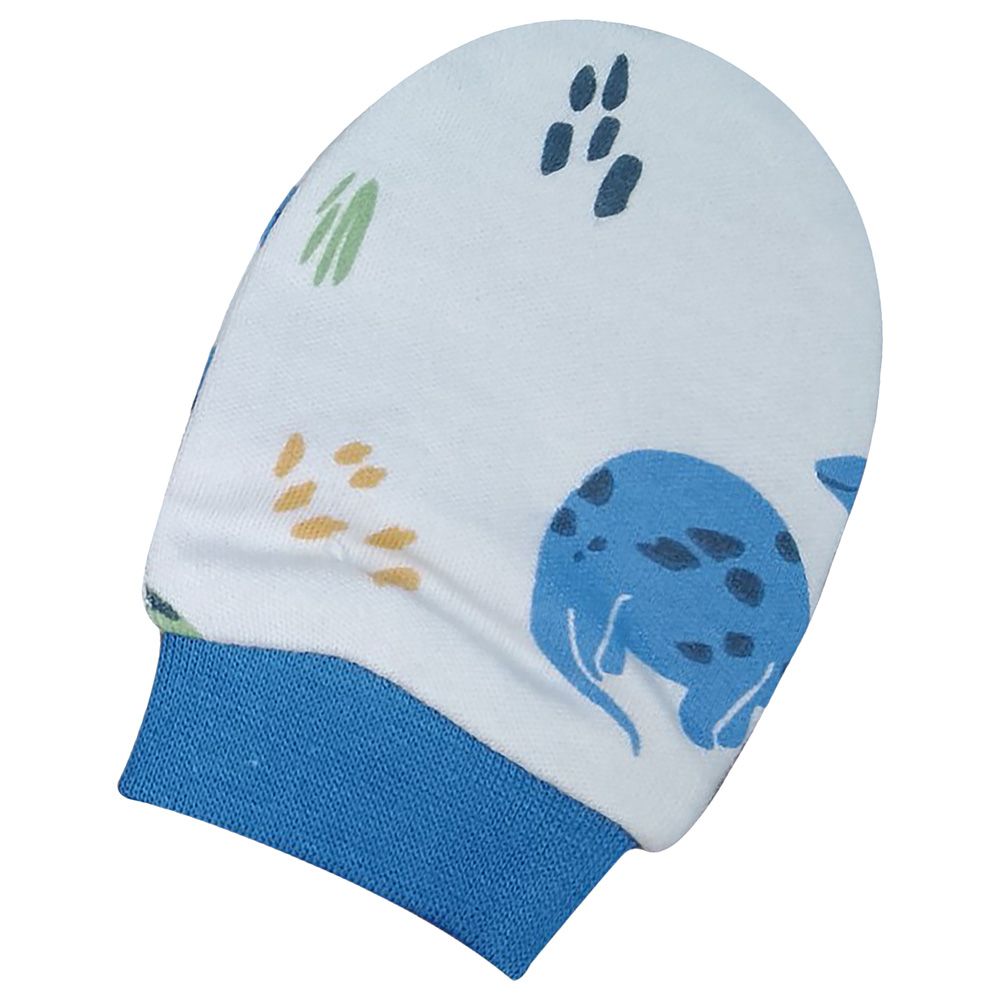 Smart Baby - Baby Boy Printed Mittens - White