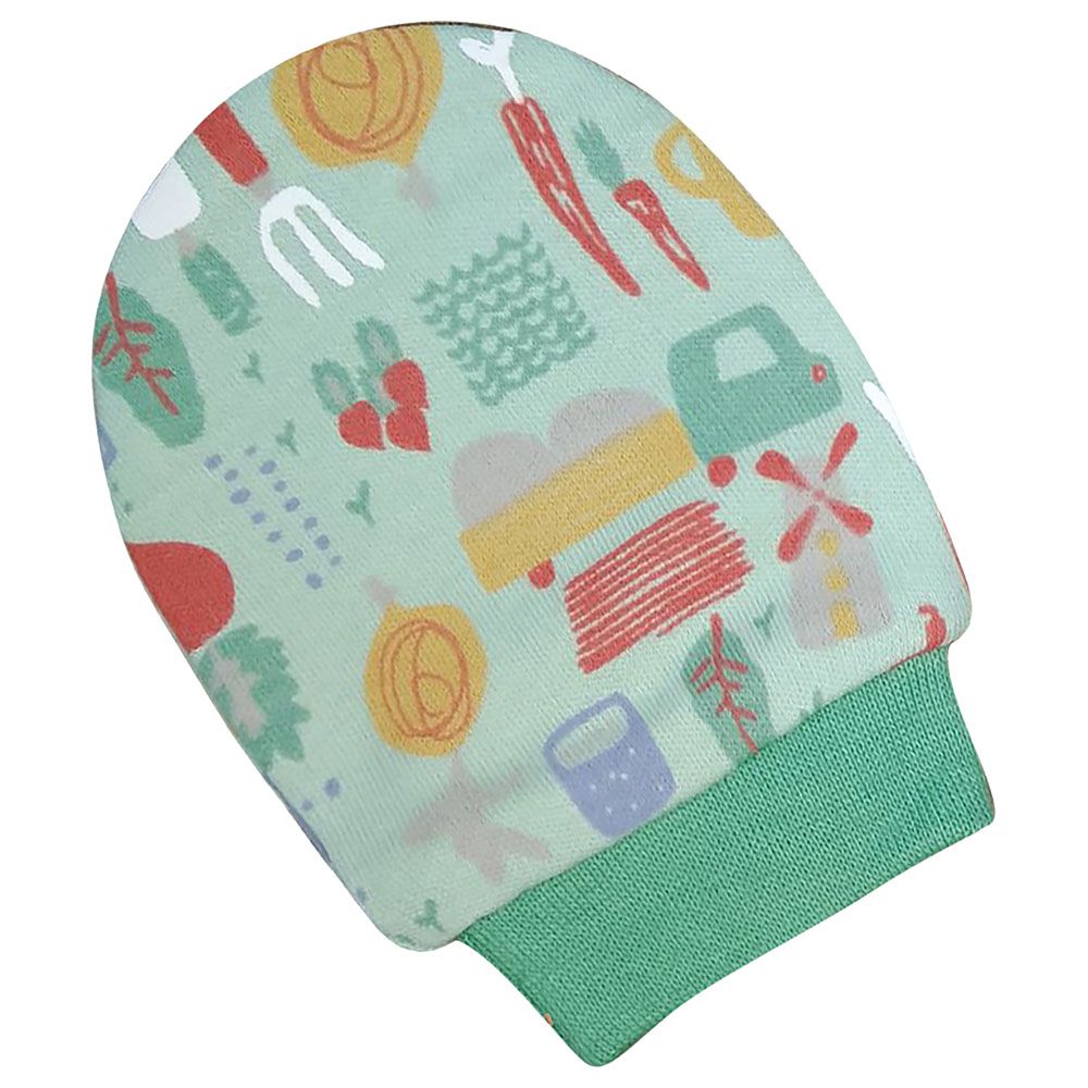 Smart Baby - Baby Boy Printed Mittens - Green