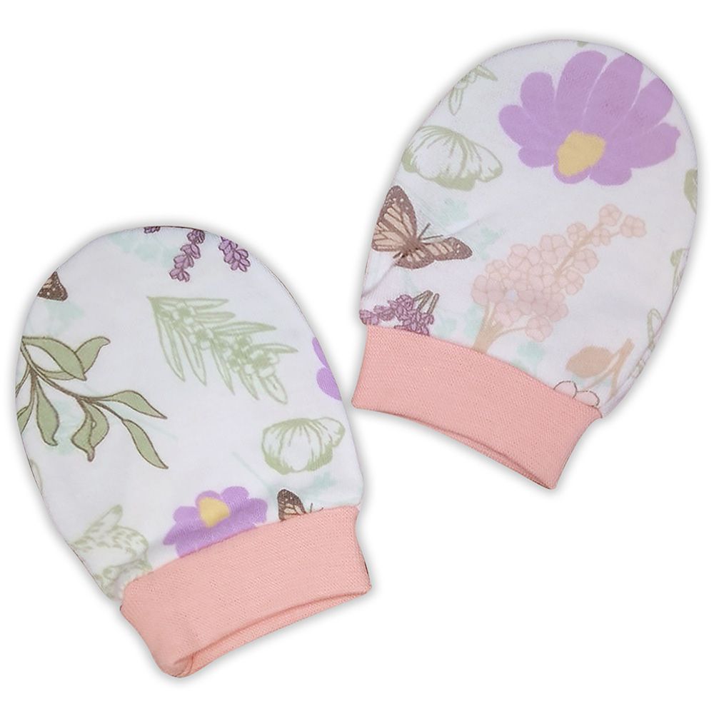 Smart Baby - Baby Girl Printed Mittens - Pink