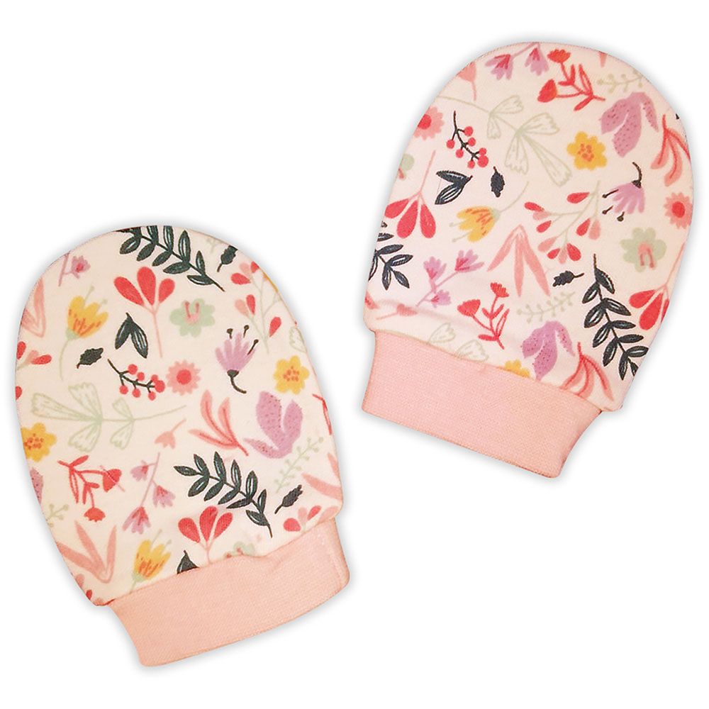 Smart Baby - Baby Girl Printed Mittens - Beige