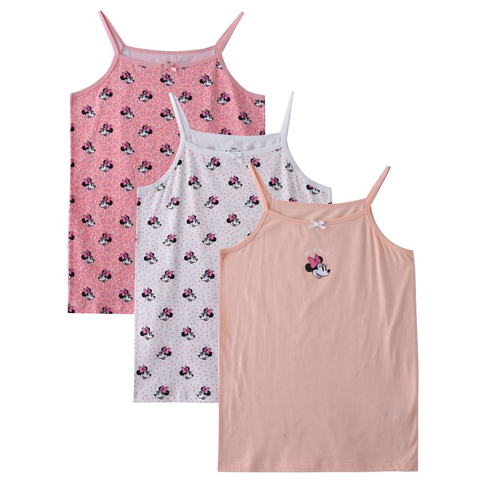 Minnie Mouse - 3pc-Set - Girl Printed Camisole - White/Pink