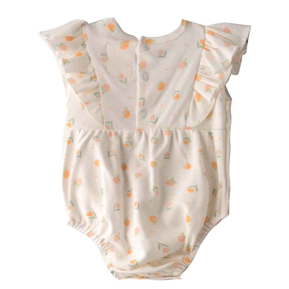 Rock a Bye Baby - 2pc-Set - Frill Sleeve Bodysuit w/ Cap - Peach