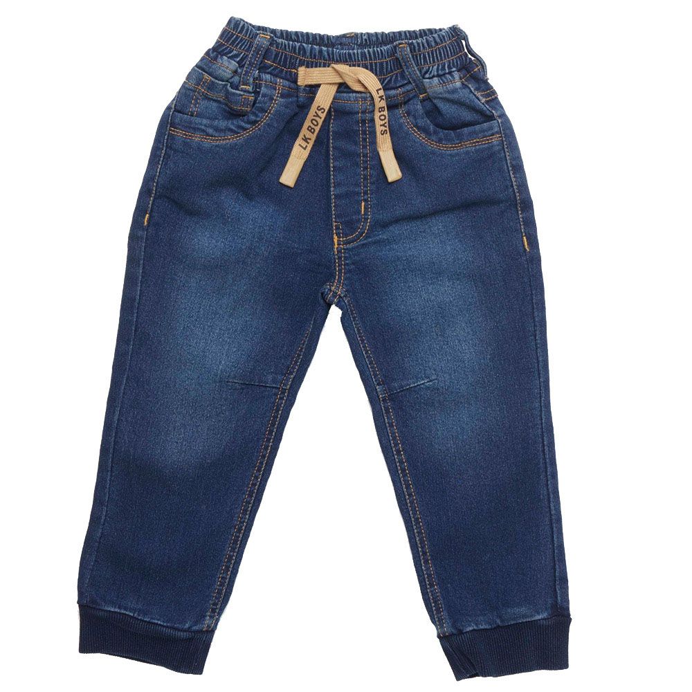 Little Kangaroos - Boy Full Elastic Denim Jeans - Dark Blue