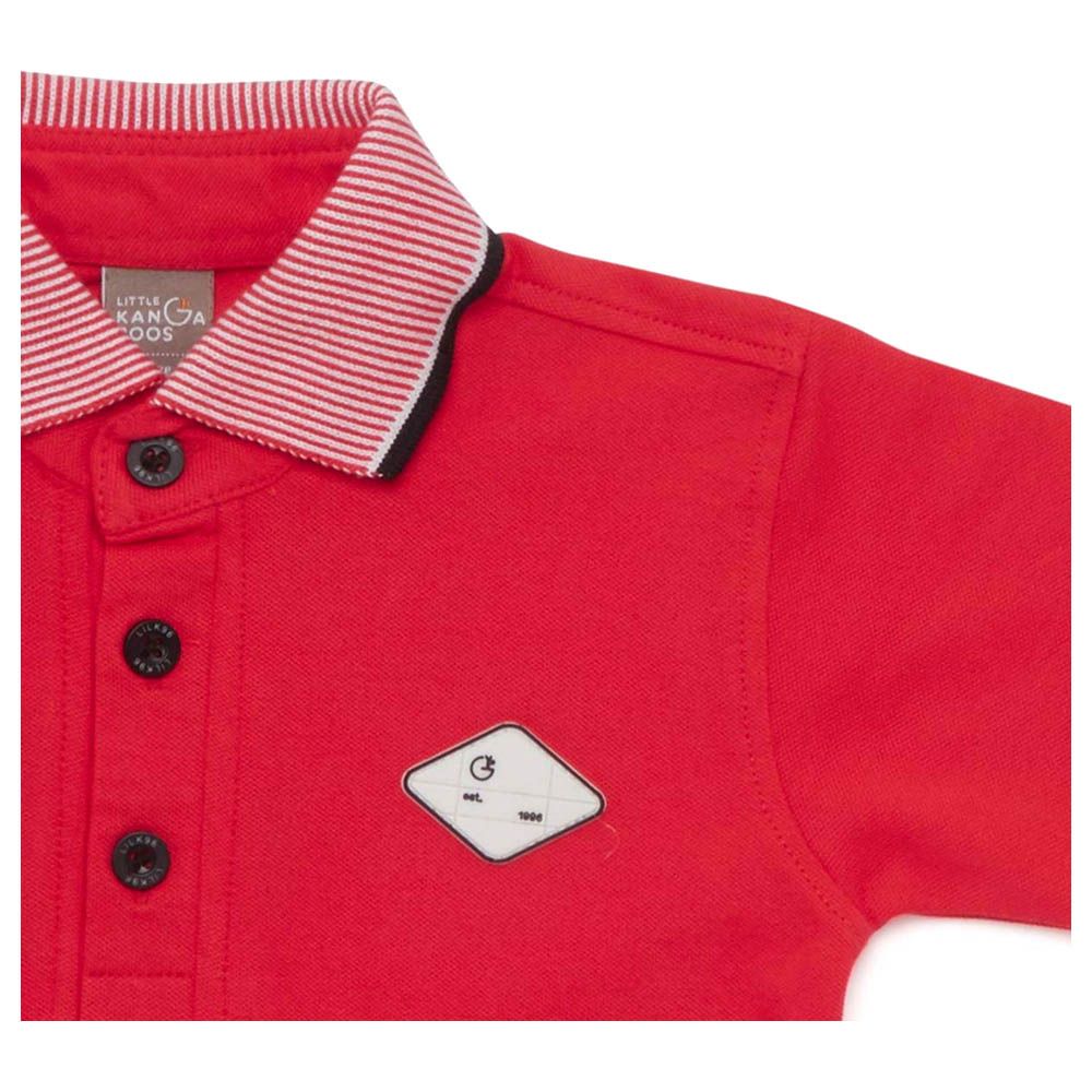 Little Kangaroos - Boy Half Sleeve Polo T-Shirt - Red