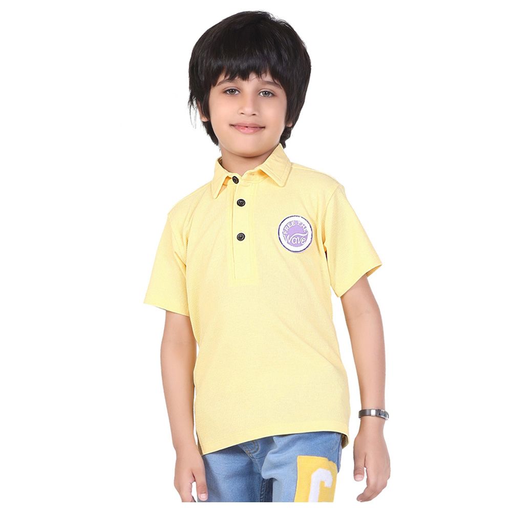 Little Kangaroos - Boy Collar Neck Half Sleeve Polo T-Shirt - Yellow