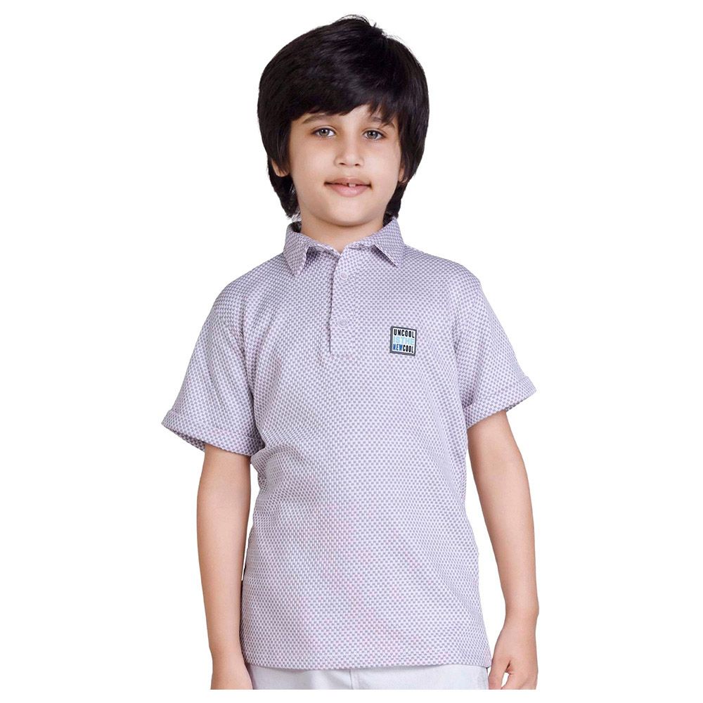 Little Kangaroos - Boy Collar Neck Half Sleeve Polo T-Shirt - Purple