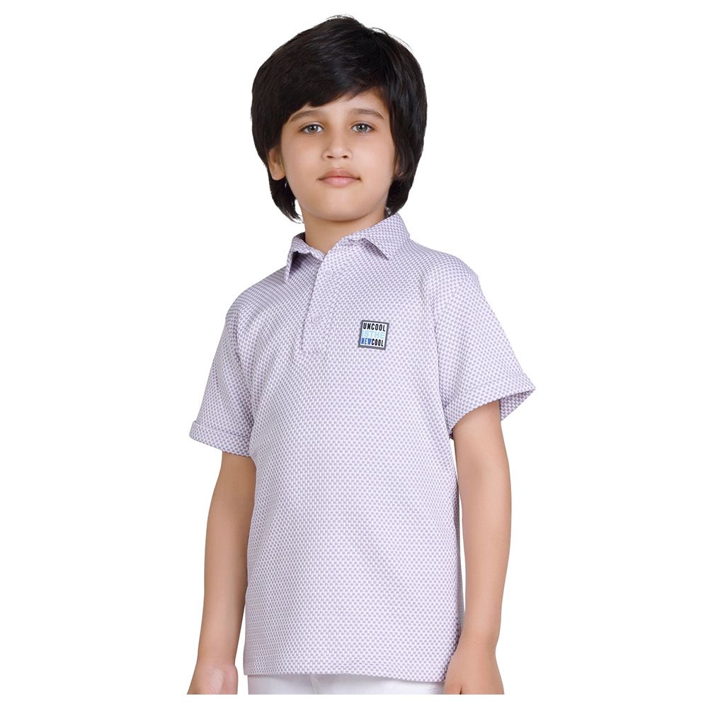 Little Kangaroos - Boy Collar Neck Half Sleeve Polo T-Shirt - Purple