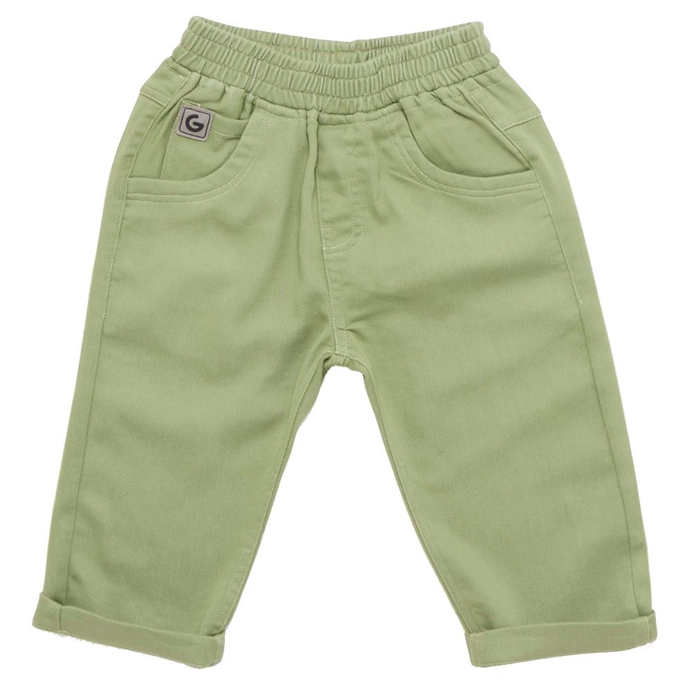 Little Kangaroos - Baby Boy Full Elastic Jeans - Olive