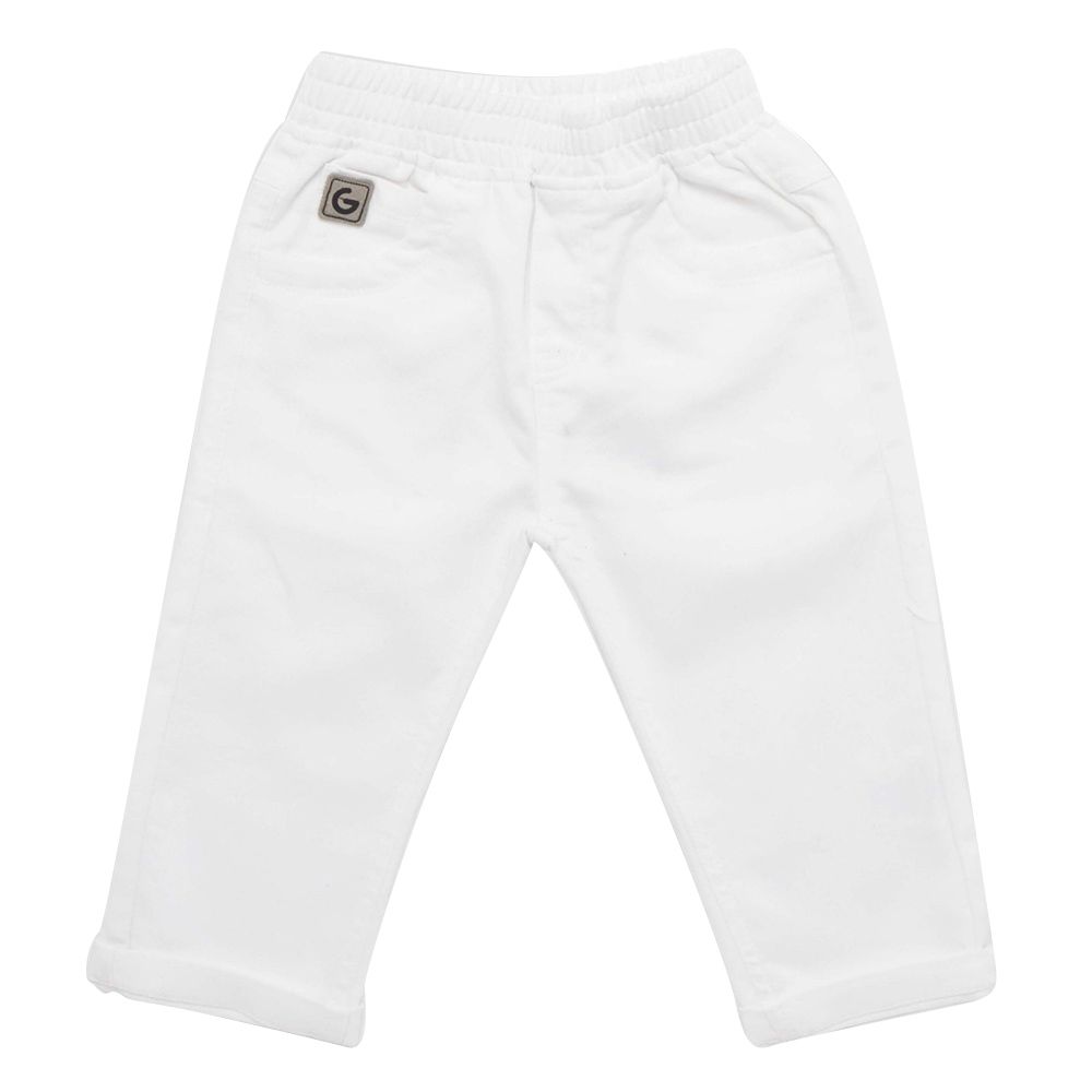 Little Kangaroos - Baby Boy Full Elastic Jeans - White