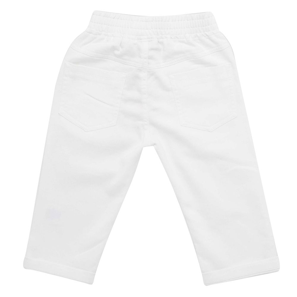 Little Kangaroos - Baby Boy Full Elastic Jeans - White