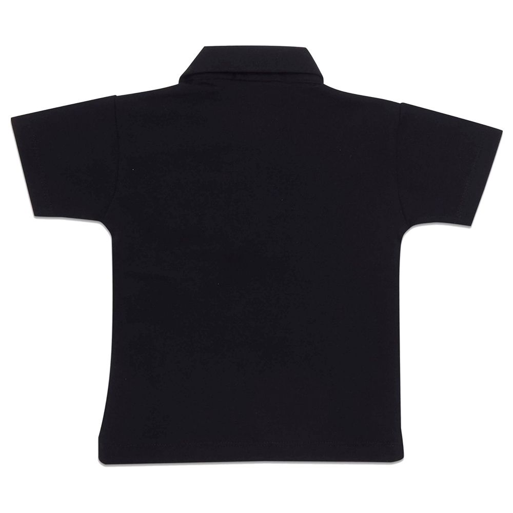 Little Kangaroos - Baby Boy Half Sleeve Polo T-Shirt - Black