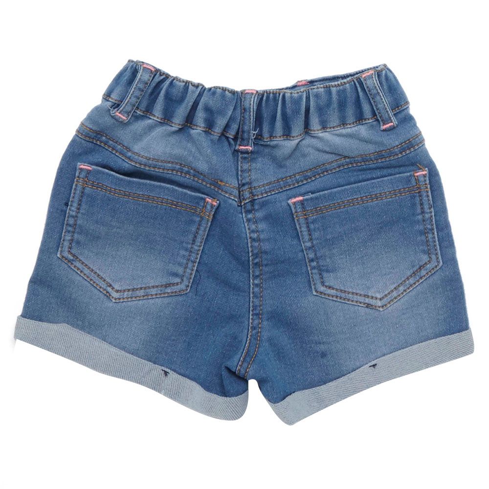 Little Kangaroos - Girl Semi Elasticated Denim Shorts - Light Blue