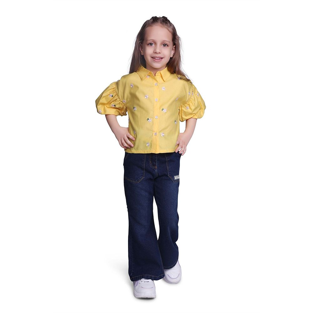 Little Kangaroos - 2pc-Set - Girl Denim Jeans With Belt - Dark Blue