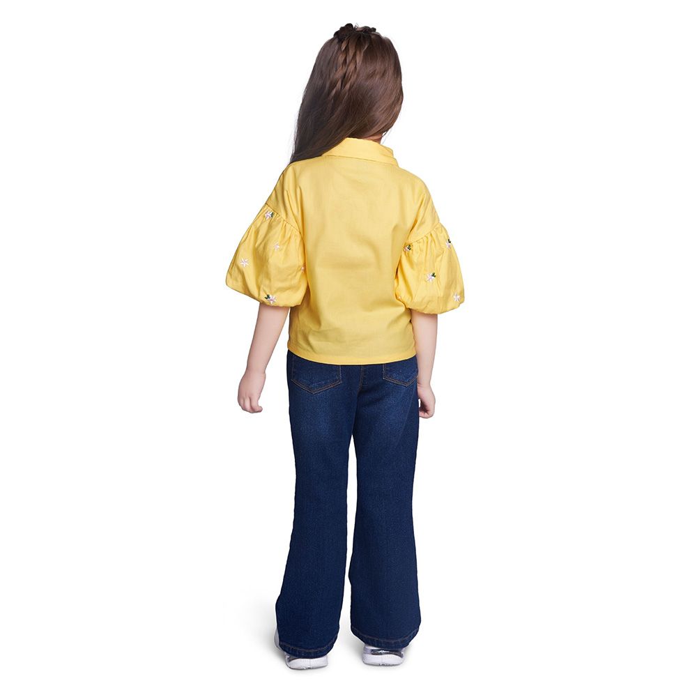 Little Kangaroos - 2pc-Set - Girl Denim Jeans With Belt - Dark Blue