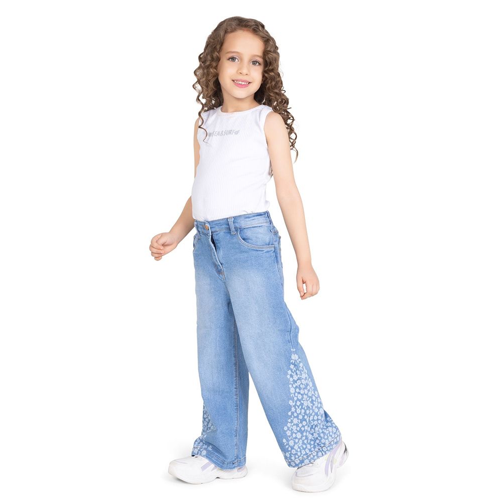 Little Kangaroos - Girl Semi Elastic Denim Jeans - Light Blue