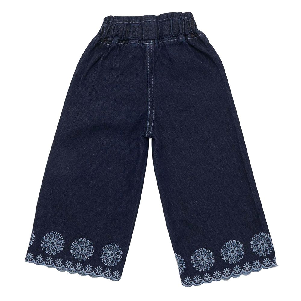 Little Kangaroos - Girl Full Elastic Wide Legged Denim Jeans - Dark Blue