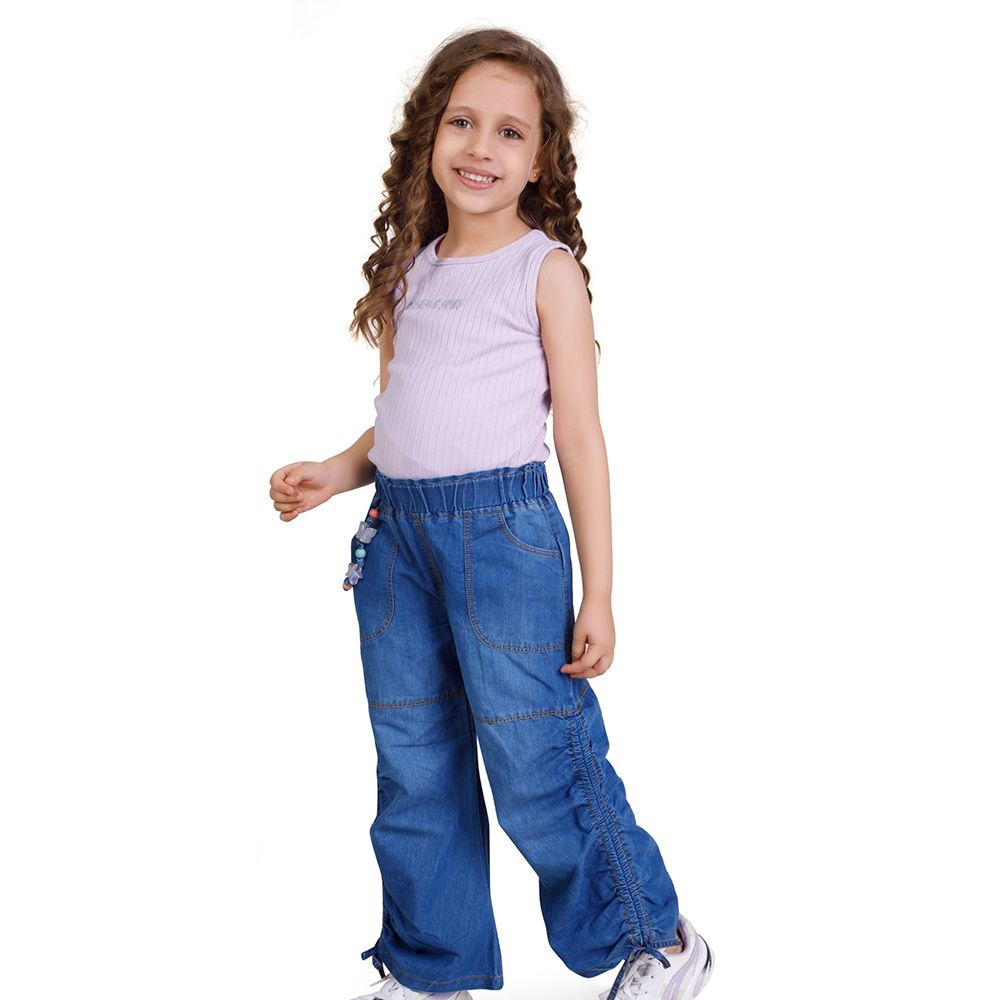 Little Kangaroos - Girl Full Elastic Denim Jeans - Light Blue