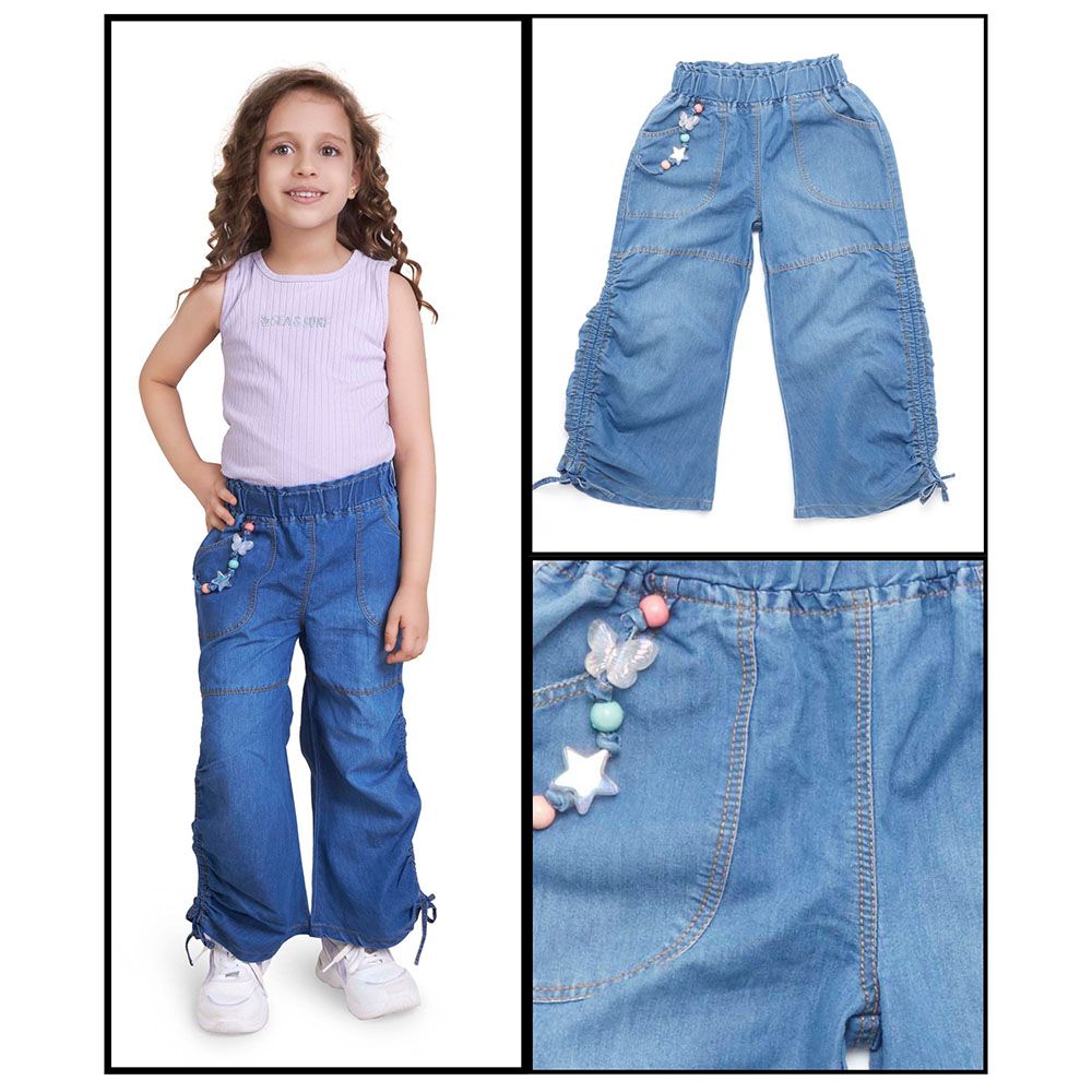 Little Kangaroos - Girl Full Elastic Denim Jeans - Light Blue