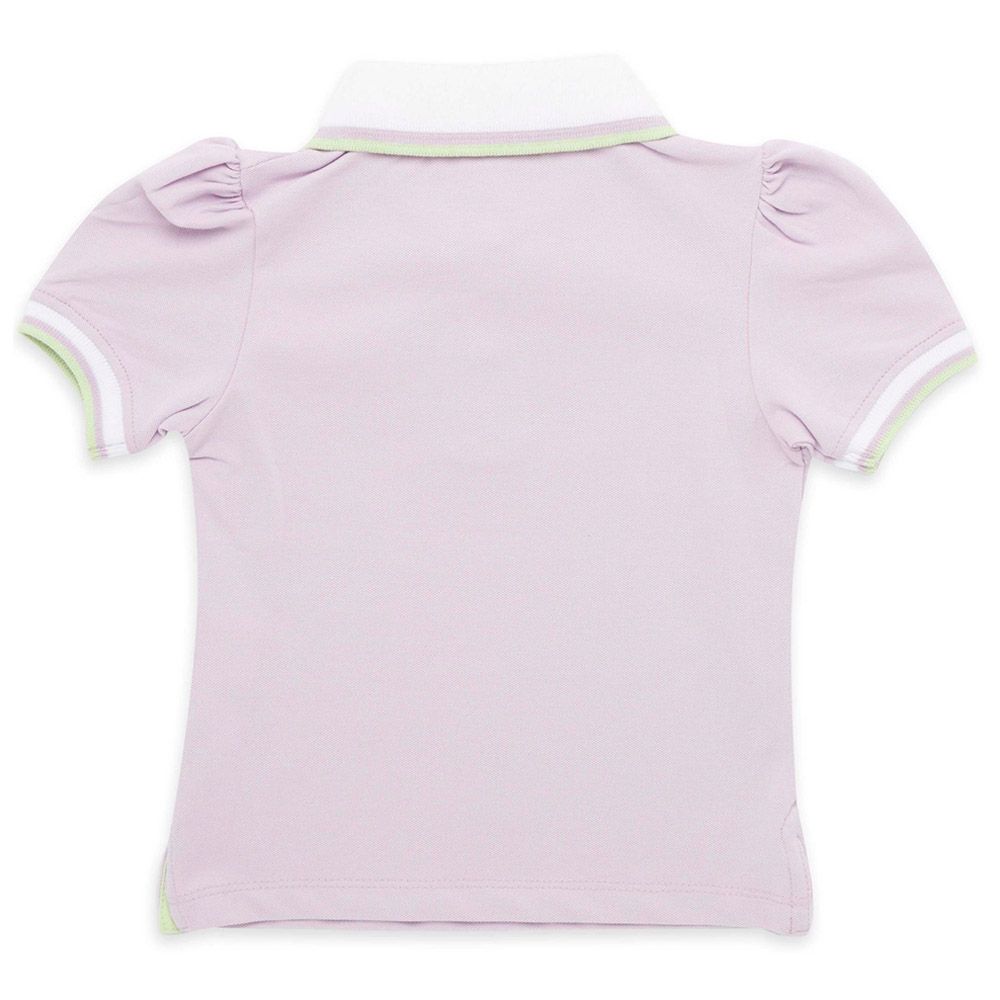 Little Kangaroos - Girl Collar Neck Short Sleeve Polo T-Shirt - Purple