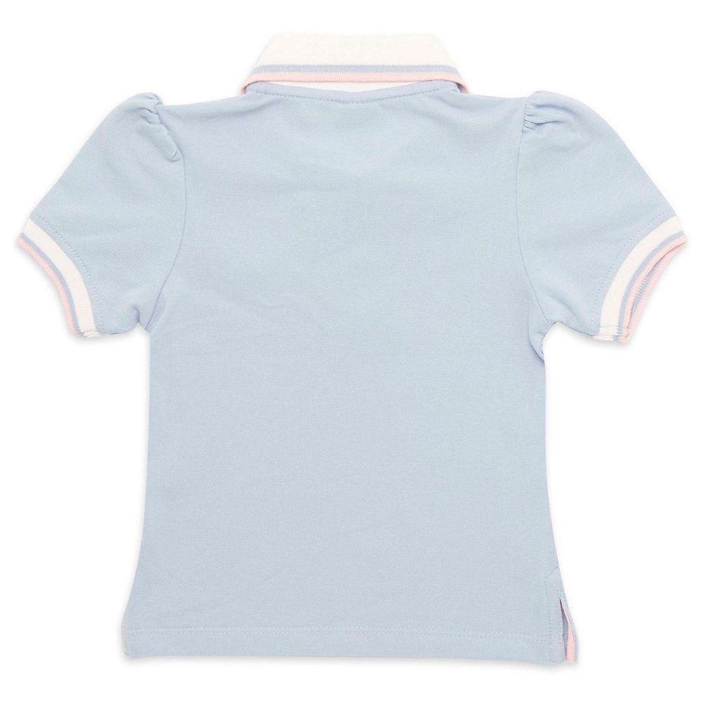 Little Kangaroos - Girl Short Sleeve Polo T-Shirt - Bigal Blue