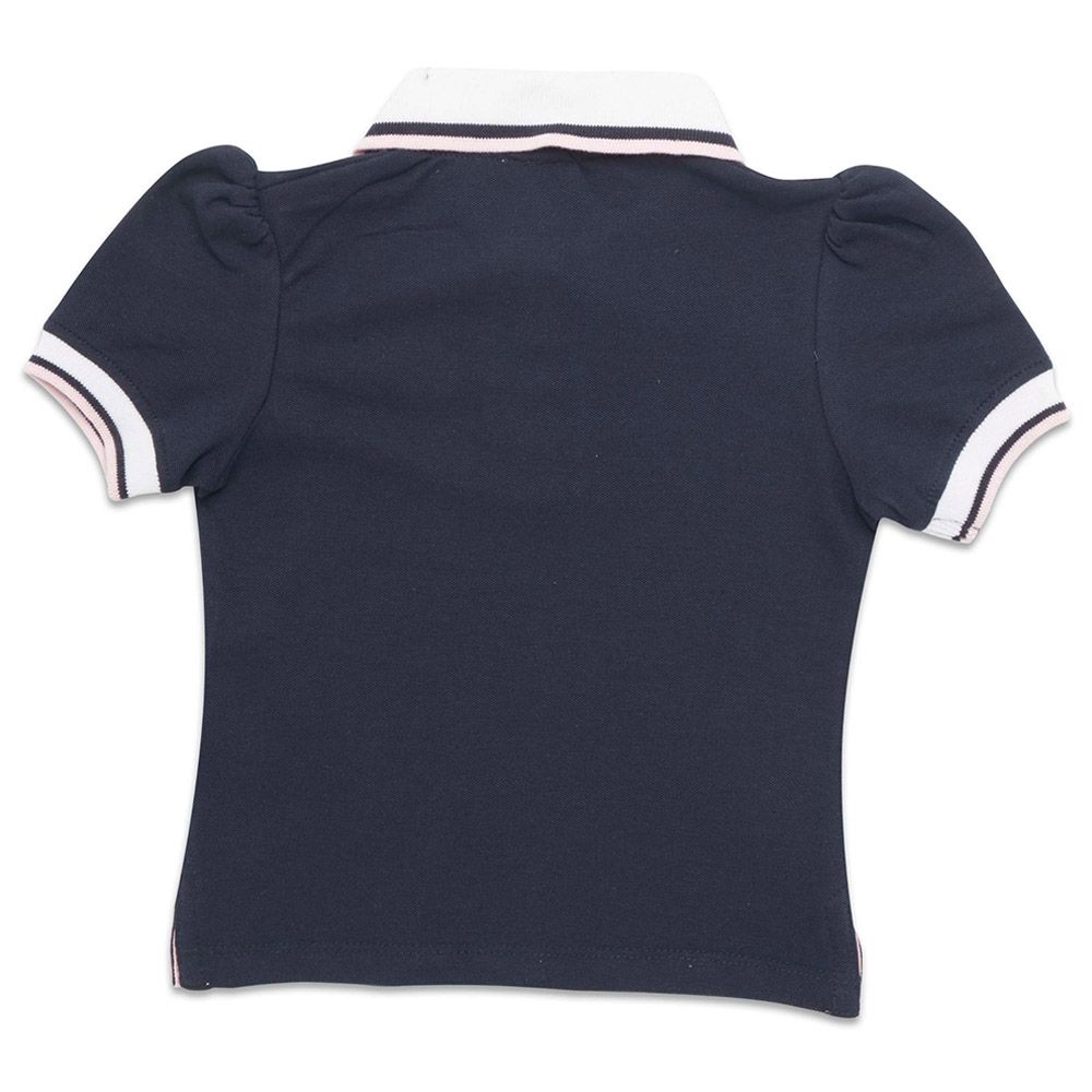 Little Kangaroos - Girl Collar Neck Short Sleeve Polo T-Shirt - Navy