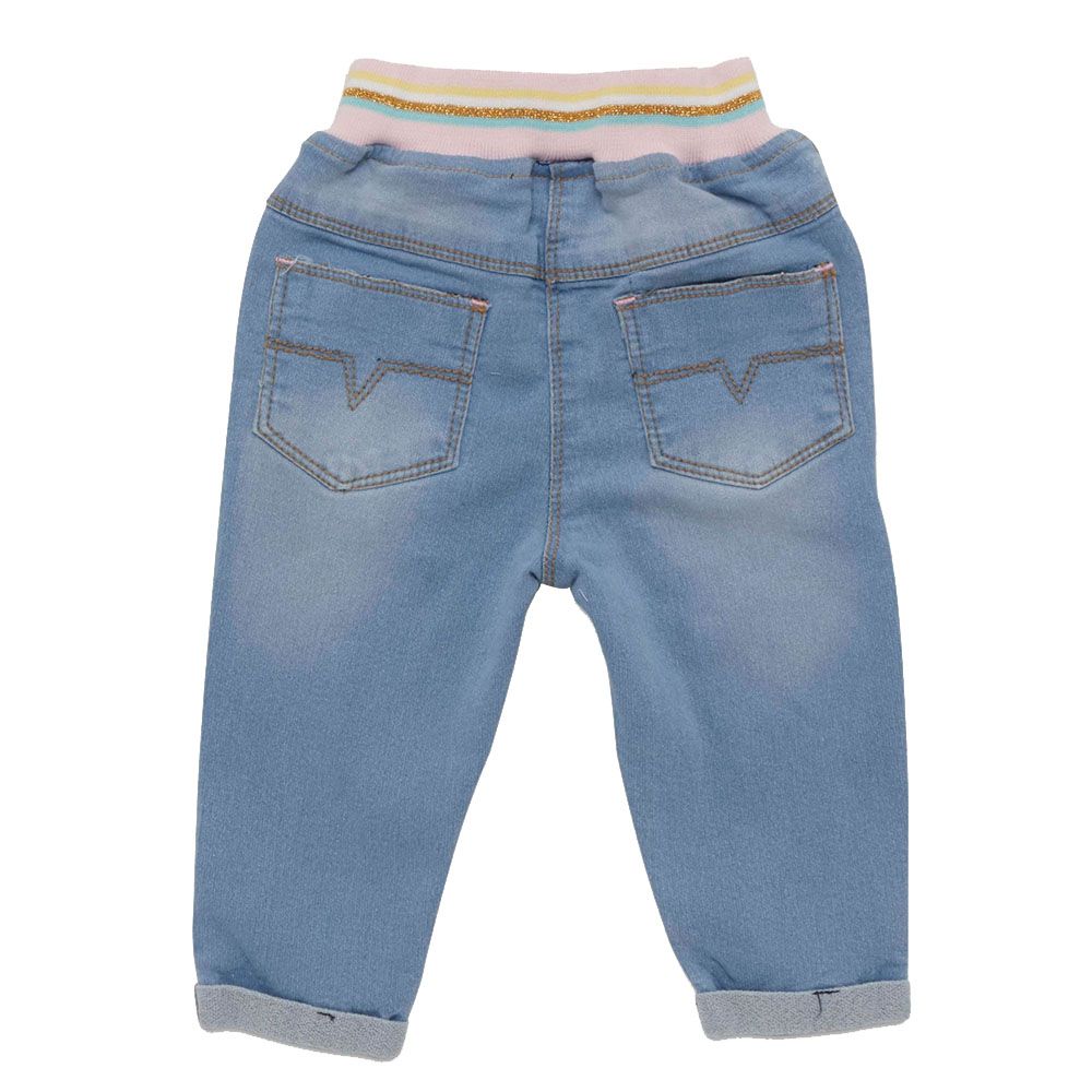 Little Kangaroos - Baby Girl Full Elastic Denim Jeans - Light Blue