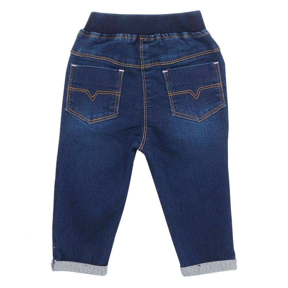 Little Kangaroos - Baby Girl Full Elastic Denim Jeans - Navy Blue