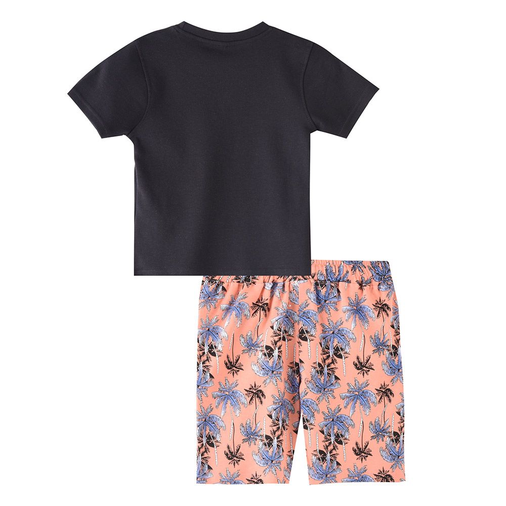 Genius - 2pc-Set - Boy's Half Sleeve T-Shirt w/ Floral Bermuda Shorts