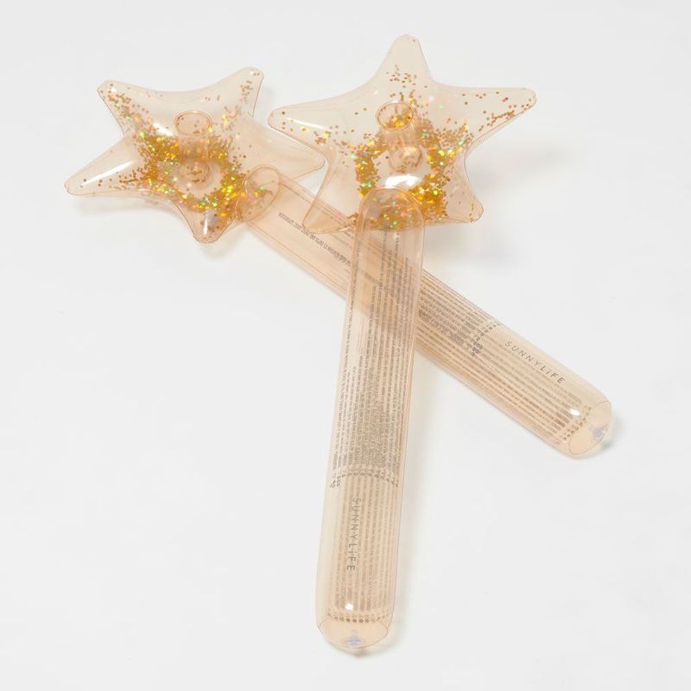 Sunnylife - Princess Swan Kids Inflatable Star Wand - Gold - Pack of 2