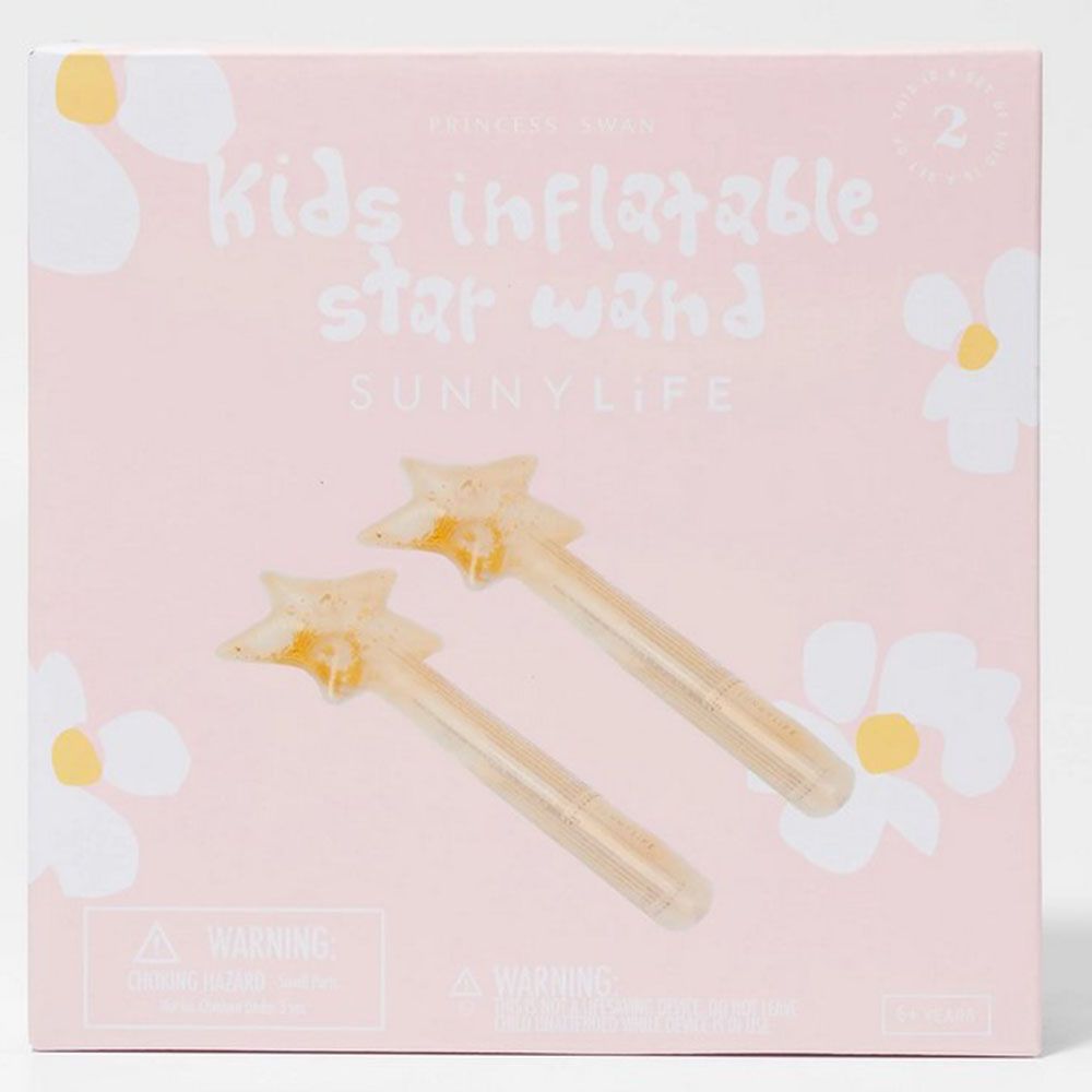 Sunnylife - Princess Swan Kids Inflatable Star Wand - Gold - Pack of 2