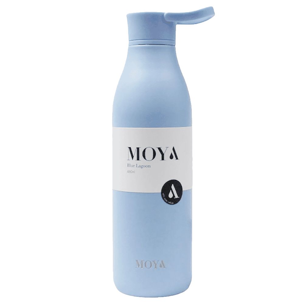 Moya - Blue Lagoon Stainless Steel Water Bottle - 460ml - Powder Blue