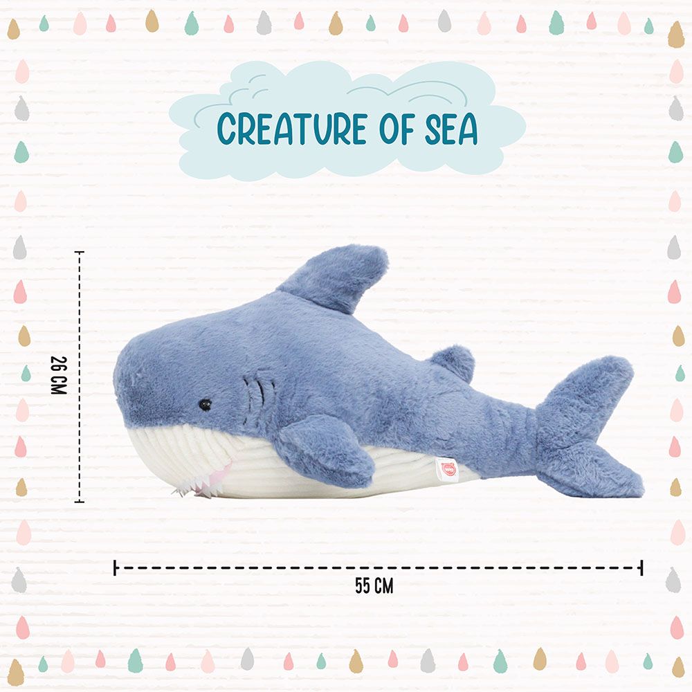 Toto Toys - Plush Soft Toy - Shark - Blue - 55 cm