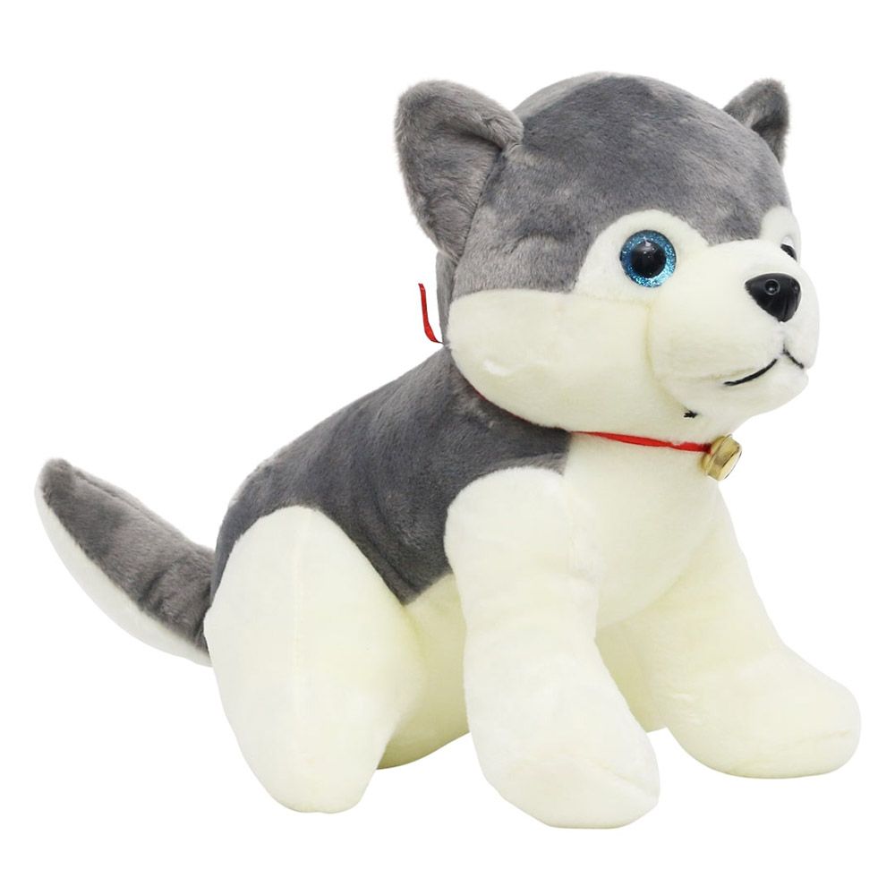 Toto Toys - Plush Soft Toy - Dog - Grey - 35 cm