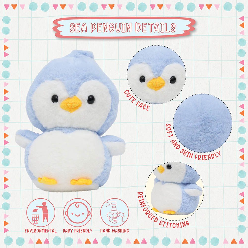 Toto Toys - Plush Soft Toy - Penguin - Blue - 25 cm