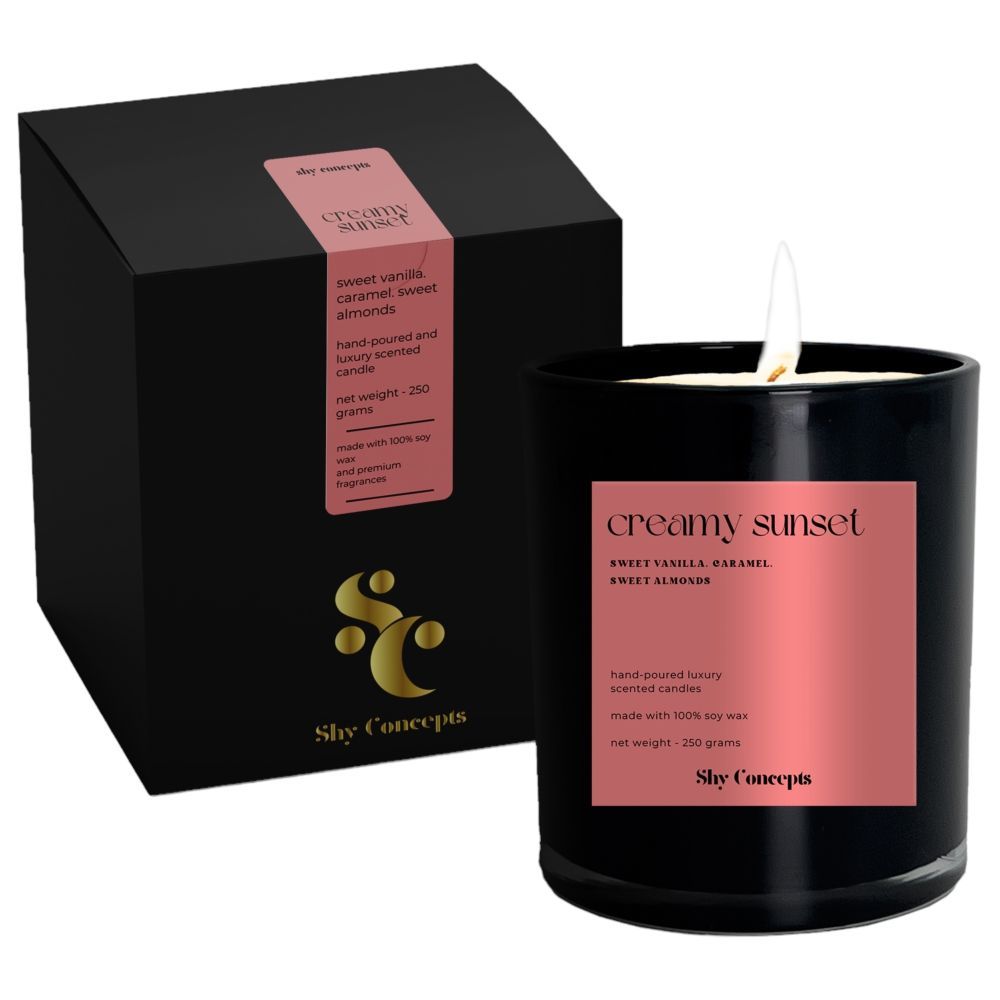 Shy Concepts - Luxury Scented Candle - Creamy Sunset - Black