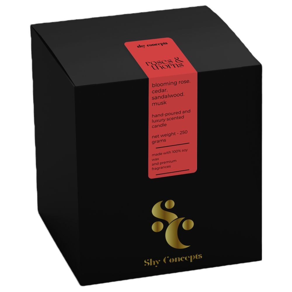 Shy Concepts - Luxury Scented Candle - Roses And Thorns - Black