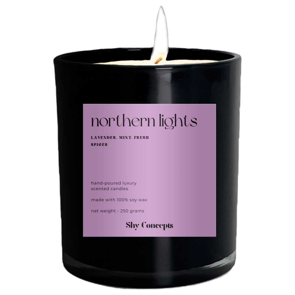 Shy Concepts - Luxury Scented Candle - Northern Lights - Black